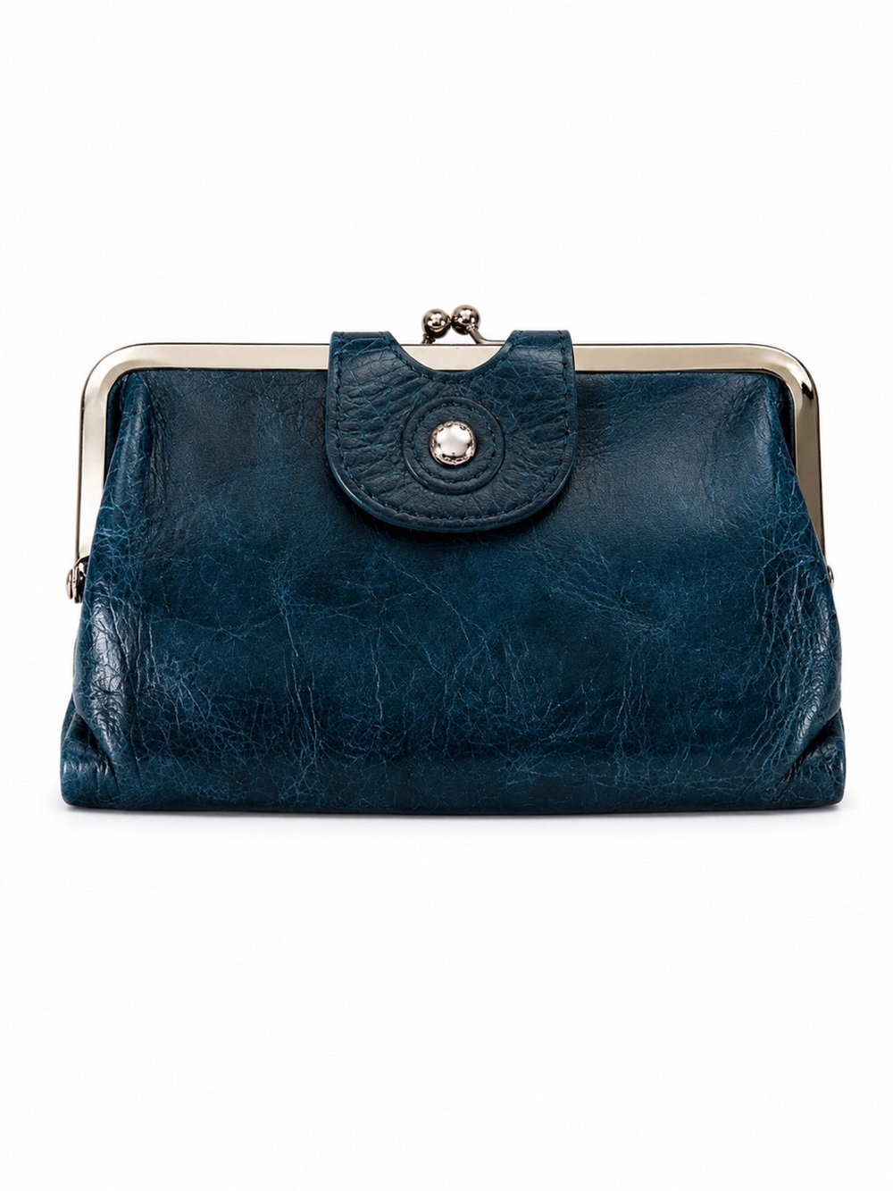 HOBO Vintage Leather Wallet with Kiss Lock Pouch Clutch Wallet